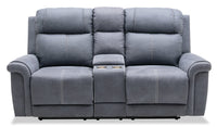 Silas Microsuede Reclining Loveseat - Steel 