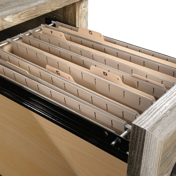 Itzel 53.94\" Office Desk with 2-Drawers- Rustic Cedar 