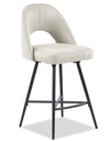 Elijah Counter-Height Stool with Swivel Seat, Linen-Look Fabric, Metal - Taupe