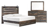 Abby 5pc Bedroom Set with Panel Bed, Dresser & Mirror, LED, USB, Brown - King Size