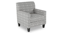 Kylie Linen-Look Fabric Accent Chair - Charcoal Emblem 