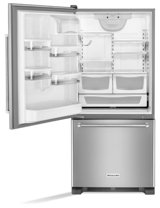 KitchenAid 19 Cu. Ft. Bottom-Mount Refrigerator with Left Door Swing- Stainless Steel