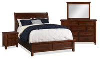 Sonoma 6pc Bedroom Set with Bed, Dresser, Mirror & Nightstand, Mango Brown - King Size 