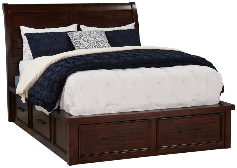 Sonoma 5pc Bedroom Set with Storage Bed, Dresser & Mirror, Mango Brown - Queen Size