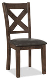 Talia Dining Chair with Vegan-Leather Fabric, Cross-Back - Brown
