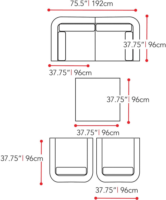 Seattle Conversation Patio Set - Loveseat
