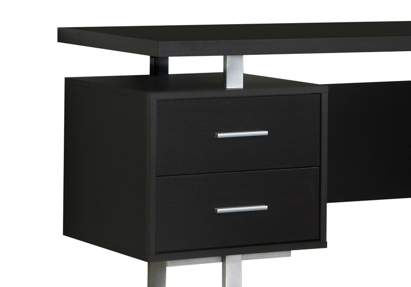 Teagan 60\" Reversible Office Desk with 3-Drawers - Espresso