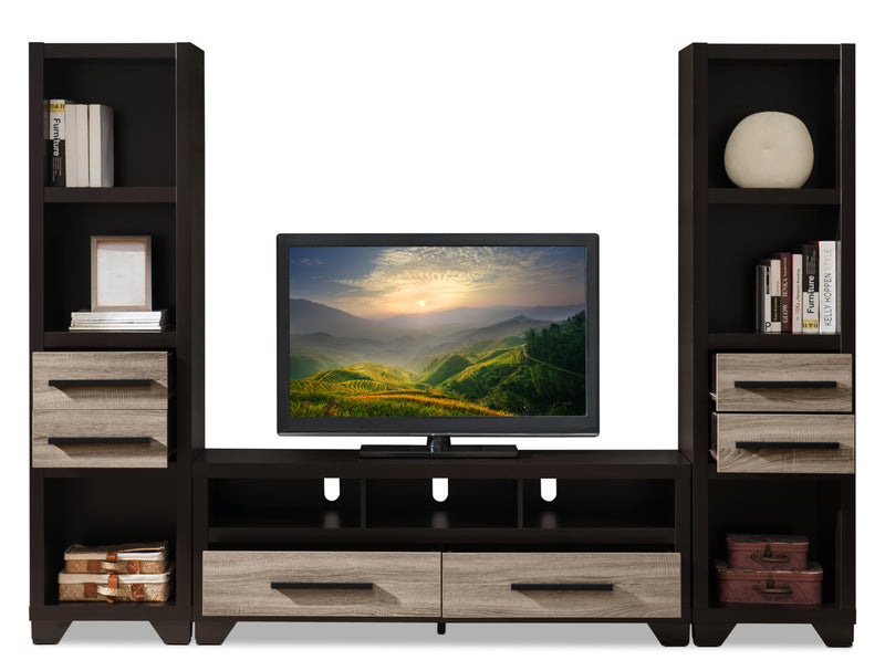 Glendale 3-Piece Entertainment Centre with Storage and Cable Management for TVs up to 65\"- Espresso