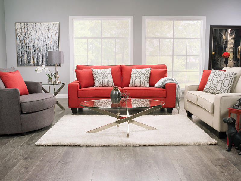Zila 48\" Modern Round Glass Top Coffee Table - Silver with Stainless Steel Base