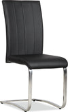 Tori Dining Chair with Vegan-Leather Fabric, Metal - Black