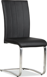 Tori Dining Chair with Vegan-Leather Fabric, Metal - Black 