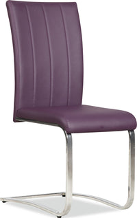 Tori Dining Chair with Vegan-Leather Fabric, Metal - Purple 