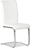 Tori Dining Chair with Vegan-Leather Fabric, Metal - White