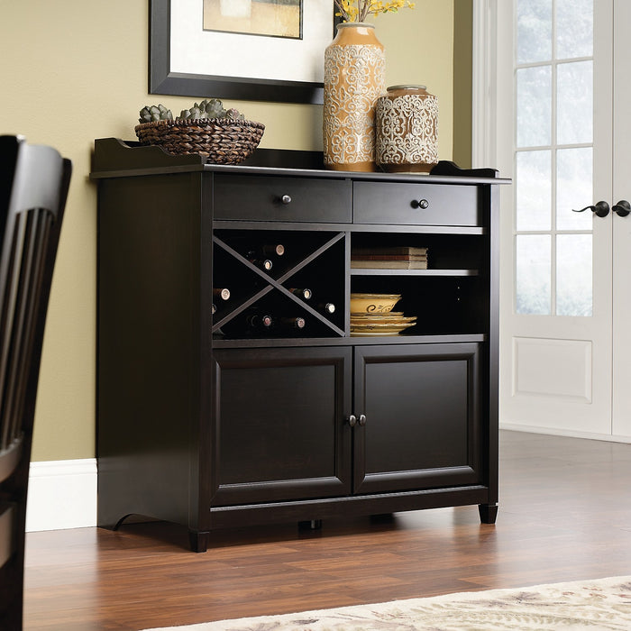 Edge Water Accent Cabinet with Wine Storage – Estate Black