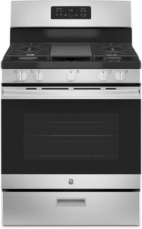 GE 5 Cu. Ft. Gas Range with Steam Clean and 5 Burners - Stainless Steel - JCGBS66SEKSS 