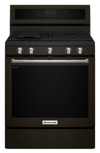 KitchenAid 5.8 Cu. Ft. Gas Range with AquaLift® and Self-Clean - Black Stainless Steel PrintShield™ … 