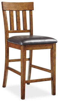 Ralene Barstool with Vegan-Leather Fabric, Slat-Back, 24