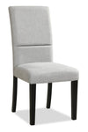 Verona Dining Chair with Linen-Look Fabric, Wood - Light Grey