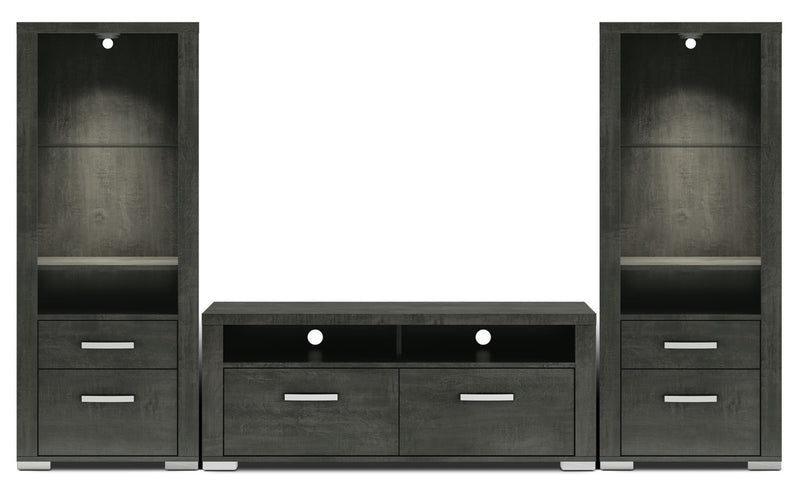Allendale 3-Piece Entertainment Centre with 56\" TV Opening and Open Piers - Anthracite