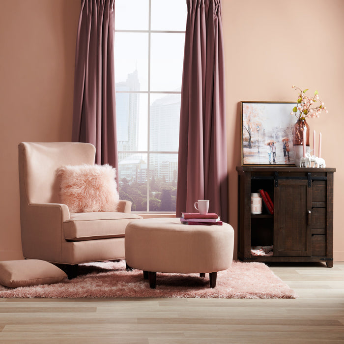 Made in Canada Sofa Lab Customizable Wingback 32\" Linen-Look Fabric Fabric Accent Chair - Pax Rose Pink