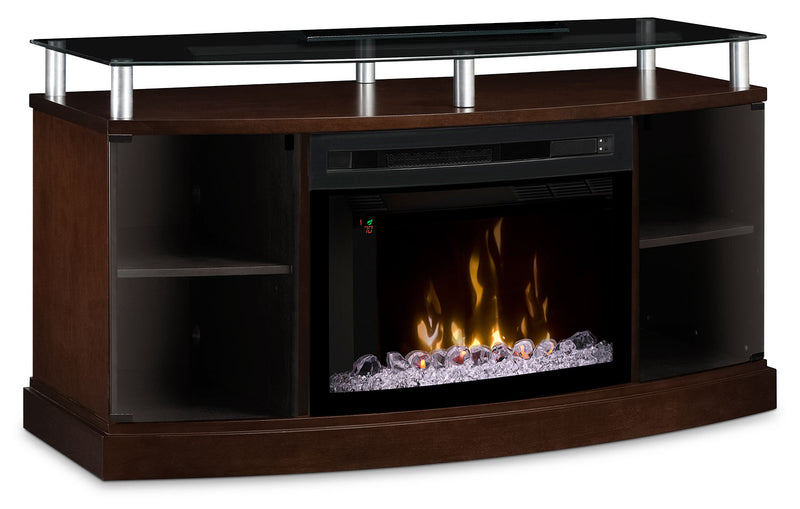 Windham 53\" TV Stand with Multi-Fire XD™ Glass Ember Firebox – Mocha