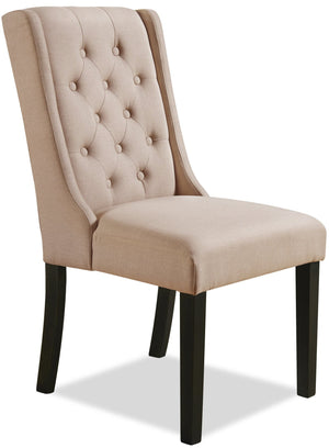 York Wing-Back Dining Chair with Linen-Look Fabric - Taupe
