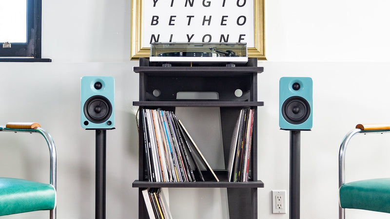 Kanto SP32PL 32\" Tall Bookshelf Speaker Floor Stands with Integrated Cable Management, Black