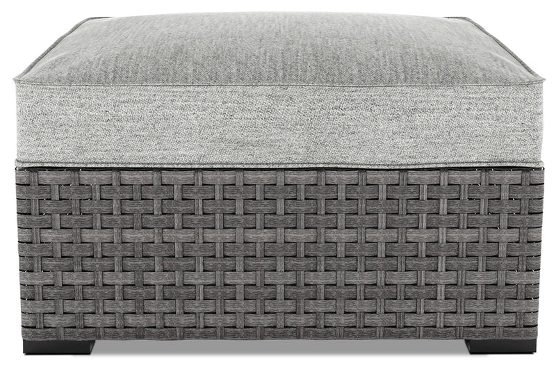 Salem 3-Piece Patio Side Table, Square Ottoman and Corner Chair Package